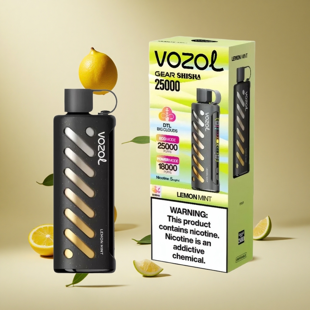 Limón Menta VOZOL Gear Shisha 25000 Puffs con 30 Deliciosos Sabores