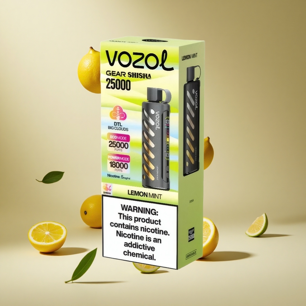 Limón Menta VOZOL Gear Shisha 25000 Puffs con 30 Deliciosos Sabores
