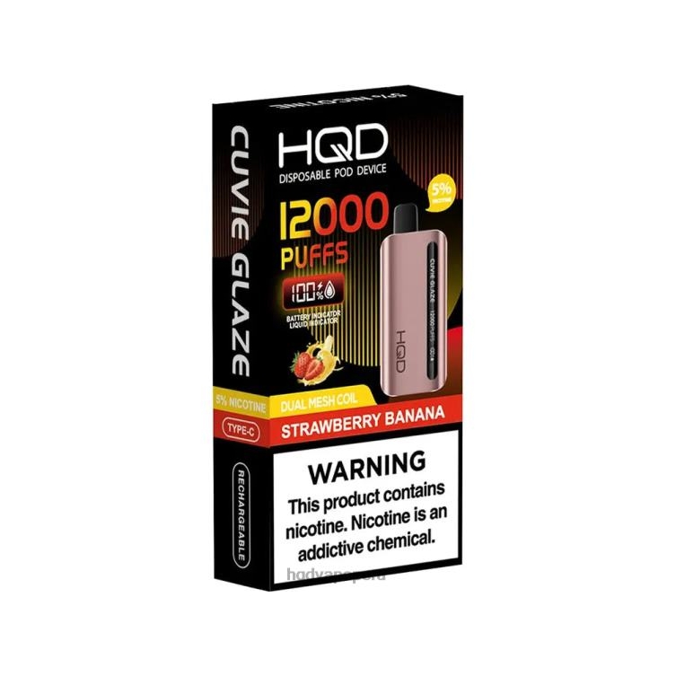 HQD CUVIE GLAZE vaporizador desechable 12000 Fresa plátano BT0J254 HQD Vape Precio