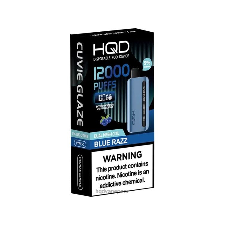 HQD CUVIE GLAZE vaporizador desechable 12000 Razz azul BT0J137 Best HQD Flavors