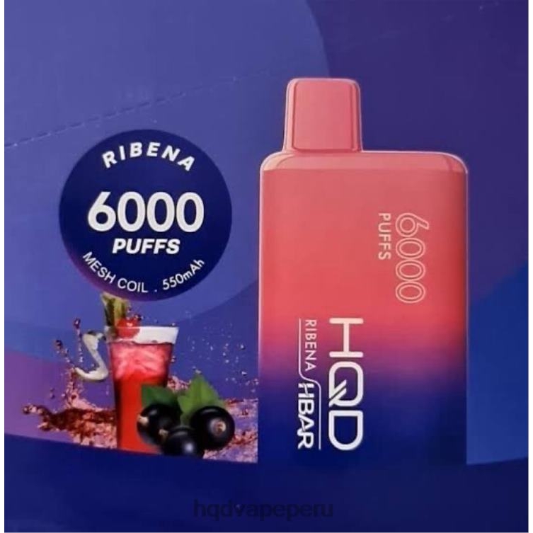 HQD HBAR 6000 bocanadas ribena BT0J53 HQD Vape Lima